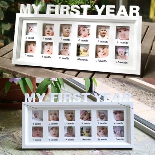 Creative DIY Kids Handprint Footprint Pictures Display Wood Photo Frame Souvenirs Commemorate Growing Memory Baby Shower Gift