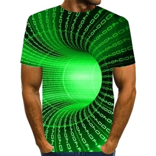 Mens 3D Vortex T Shirt Summer Casual Short Sleeve O Neck Shirts Men Fashion Printing Loose Tees Plus Size Pullover Streetwear