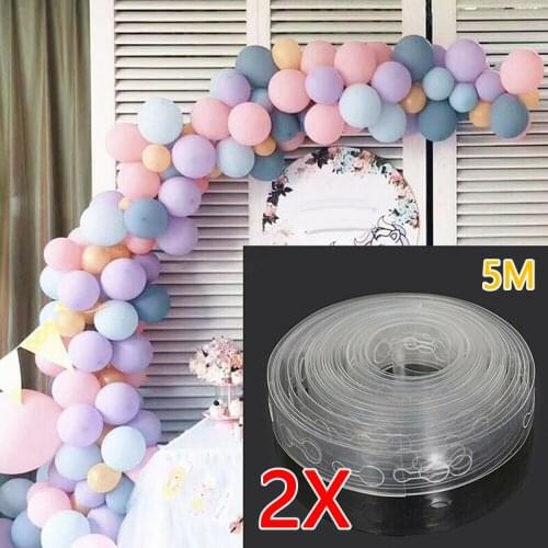 2PCS 5M Plastic Balloon Strip Arch Garland Connect Chain DIY For Party Weddings Festivals Anniversaries Decoration