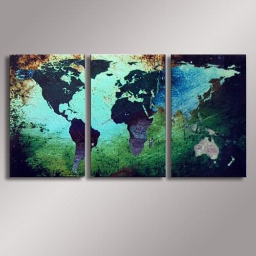 World Map painting Oil Painting 100% Hand Painted Modern Wall Art Painting ,Abstract oil painting WM-008