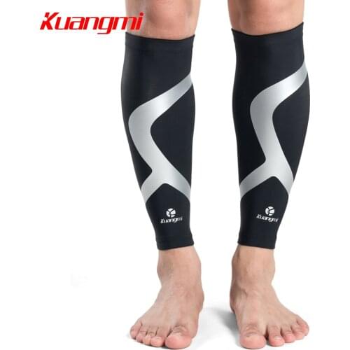 Kuangmi 2pcs Calf Compression Sleeves Running Leg Sleeves Socks Cycling Calf Support Shin Guard Sleeve Protector Soccer Football