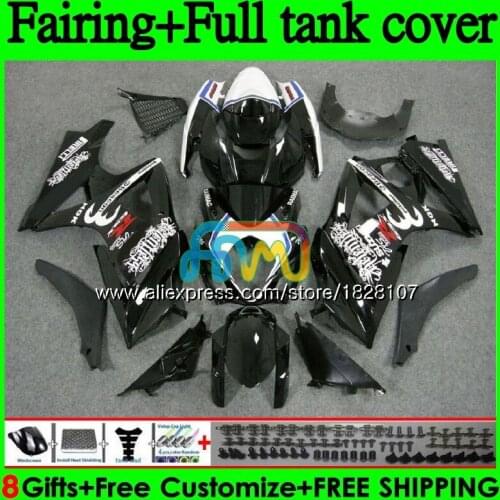 Body +Tank For SUZUKI GSXR1000 CC GSXR-1000 K7 GSXR 1000 1000CC 99BS.14 GSX-R1000 GSX R1000 07 Black white 08 2007 2008 Fairing
