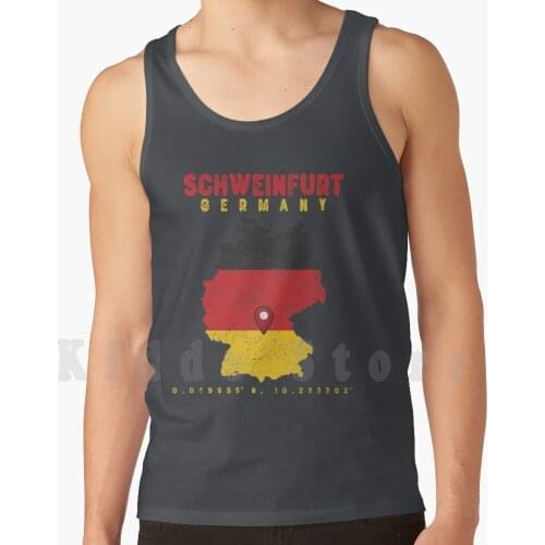 Schweinfurt Landkarte Deutschland Landkarte Heimatgut Tank Tops Vest 100% Cotton Schweinfurt Stadt Würzburg