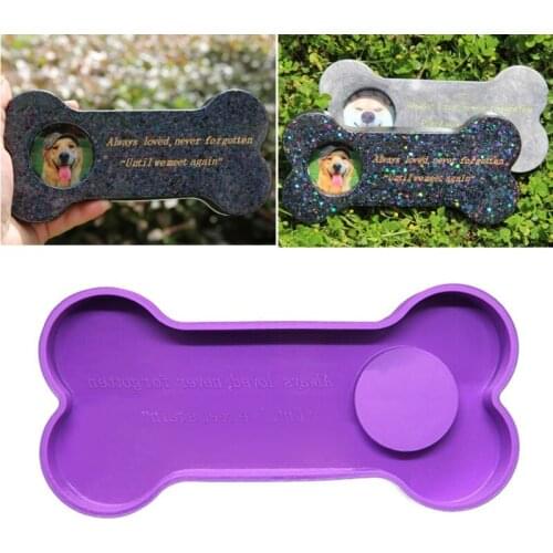 Memorial Pet Bone Tombstone Epoxy Resin Mold Dog Keepsake Gravestone Silicone Mould DIY Crafts Decorations Ornaments Casting Too