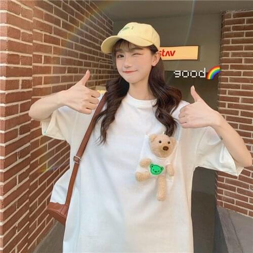 Harajuku Kawaii Chic Short Sleeve Womens T-Shirts Summer Clothes Korean Fashion Loose Woman Tops Tee Cute T-Shirts for Girls