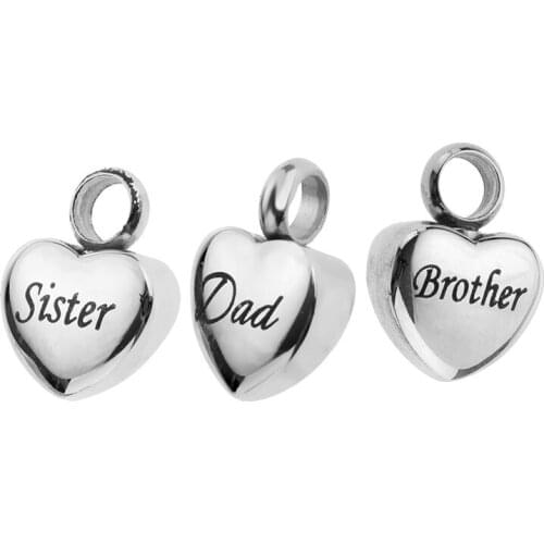 Mini Heart Cremation Jewelry for Ash Pendant Urn Necklace 13mm Stainless Steel Love Memorial Keepsake Jewellery - Free Engraving