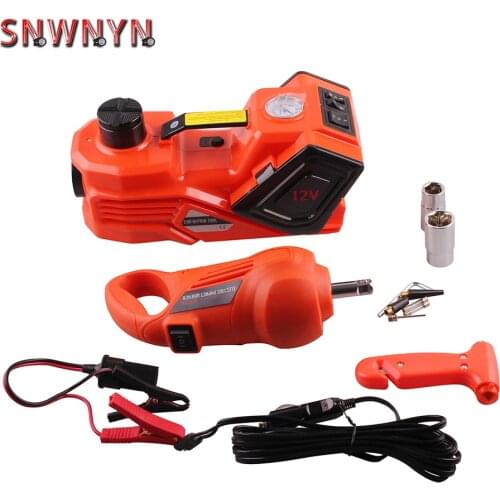 Multifunctional 12V 5T 45cm Car Jack Electric Hydraulic Jack Torque Wrench Protable Tire Lifting Car Repair Mechanical Tools