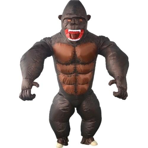 Inflatable King Kong orangutan Costume Cosplay costume Mascot Animal Monkey For Halloween Purim Carnival Fancy Dress Adult Kid