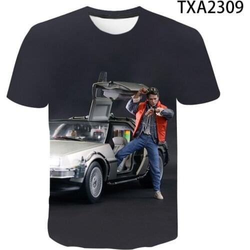 2020 new mens and womens trendy wild top back to the future 3D comfortable childrens clothing summer handsome quality T-shirt