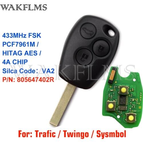 PCF7961M VA2 Remote Car Key Fob for Renault Trafic Twingo Symbol Dacia Duster Logan Sandero 2012 2013 2014 2015 2016 805647402R