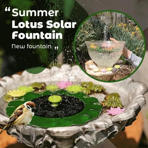 Floating Mini Solar Waterfall Lotus leaf Fountain Garden Pool Pond Bird Bath Solar Panel Powered Water Pump Lotus leaf decoratio
