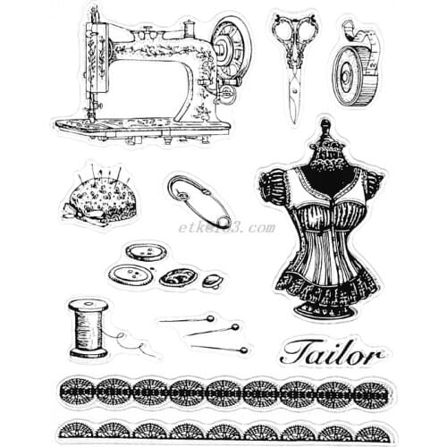 Sewing Transparent Clear Silicone Stamp For DIY Scrapbooking Photo Album Decor