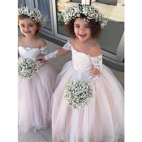 Luxurious Flower Girls Dresses for Wedding Jewel Hi-Lo Stain Tulle Lovely Kids Formal Wear Backless Tiers Girls Pageant Gowns