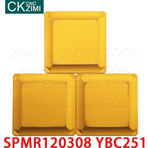 SPMR120308 YBC251 SPMR422 SPMR 120308 YBC251 carbide inserts milling inserts Tools CNC Indexable Turning Inserts Tools for Steel