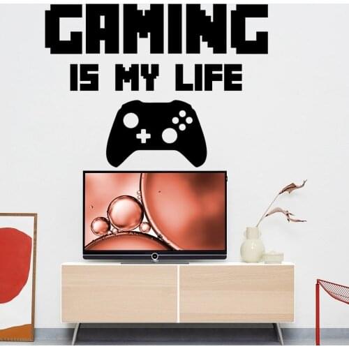 Retro Design Gaming Is My Life Letters Wall Art Sticker Decal For Gaming Room Decoration A001882