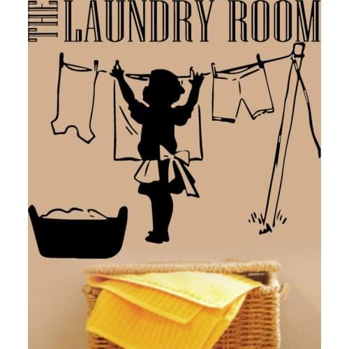 The Laundry Room Vinyl Wall Decal Clothes Mother Laundry Sign Symbol Sticker Inspirational Laundry Room Deco DIY LY10
