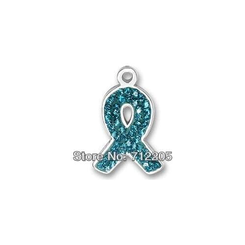 Light blue Austrian crystal ribbon charms for bracelet and necklaces