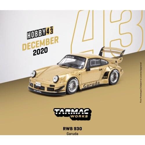 Tarmac Works 1:43 RWB 930 Garuda gold Diecast Model Car