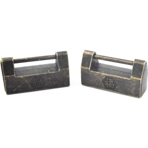 Chinese Old Style Lock Vintage Brass Padlock Wedding Jewelry Box Catch With Key For lishao home improvement