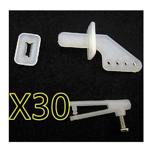 30PCS RC spare parts Rudder Servo Rob Angle Set For RC FPV Airplane Helicopter With 1mm Chuck Screw