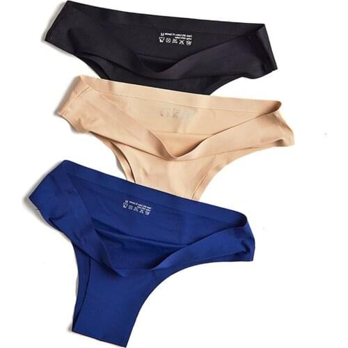 Woman Panties Sexy Thongs Woman Underwear Seamless Sports Female Lingerie Invisible T-back G-string For Woman Solid Ice Silk New