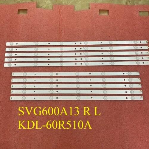 10pcs/set LED backlight bar for Sony KDL-60R510A SVG600A13_REV06_R L 11LED
