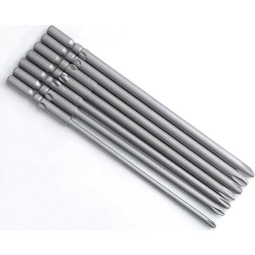 10pcs/lot 120mm Length 801 5mm Dia Round Shank Magnetic Phillips Cross Screwdriver Bits Electric Screwdriver bits PH1 PH2