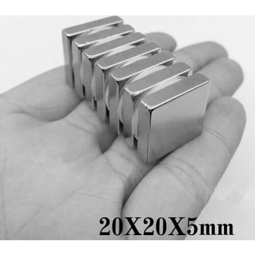 2/5/10/20/30pcs 20x20x5 Powerful Magnets 20x20x5mm Permanent Quadrate Magnet 20X20mm Super Strong Neodymium Magnet 20*20*5