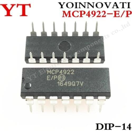 5pcs MCP4922-E/P MCP4922 4922-E/P DAC 12BIT DUAL W/SPI 14DIP Best quality