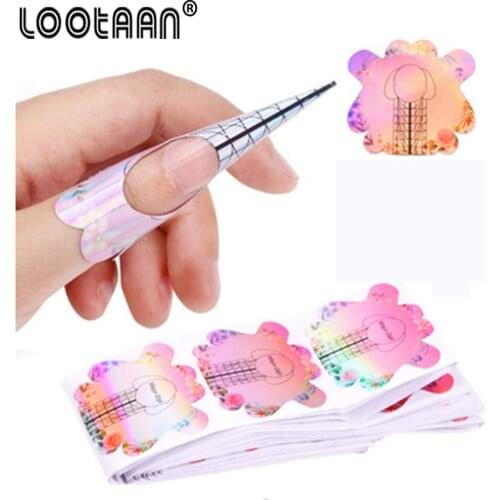 50/100pcs Alloy Self-Adhesive Nail Paper UV Gel Polish Nail Phototherapy Crystal Sheet Mop Sticker Nail Forms Nail Extend Tool