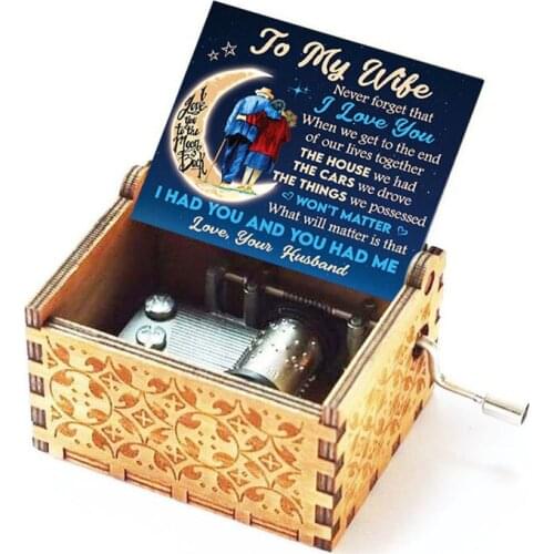 Wooden Engraved Music Box - You are My Sunshine, Christmas Birthday Gift for Wife from Husband