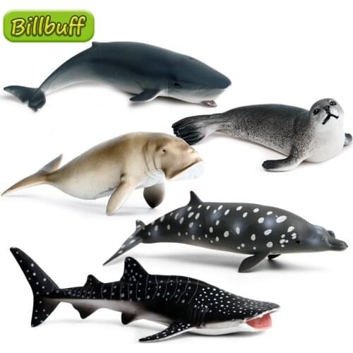 Simulation Ocean Animals Whale Seal Seal Whale Shark Action Figures Collection Miniature Cognition Educational Toys for Children