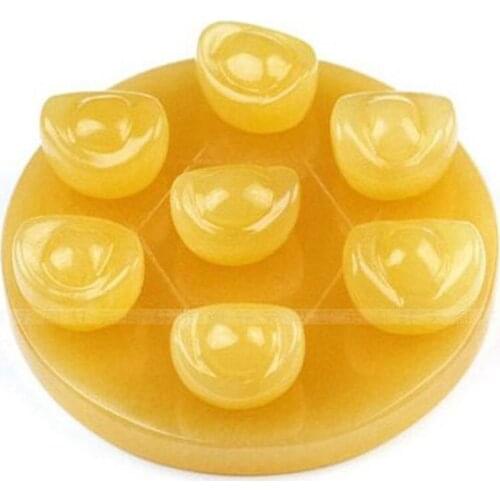 Feng shui seven star array natural topaz crystal ingot + board base decoration