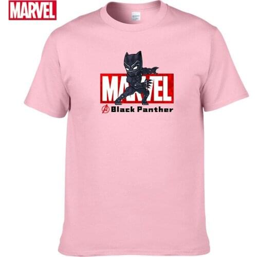 Marvel The Avengers Black Panther T-shirt Comfortable Breathable 100% cotton Fashion clothes for teens Summer Tops men #133