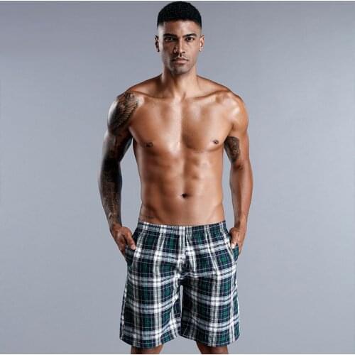 Summer Men Casual Arrow Pants Homewear Shorts Cotton Loose Breathable Sleep Bottoms Sleepwear Male Nighty Short Pants Nightwear