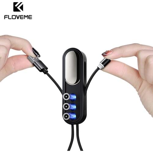 FLOVEME 4 in 1 Magnetic USB C Cable Magnet Phone Charger Micro Type C Cable For iphone 12 pro max Xiaomi With Magnetic Plug Box