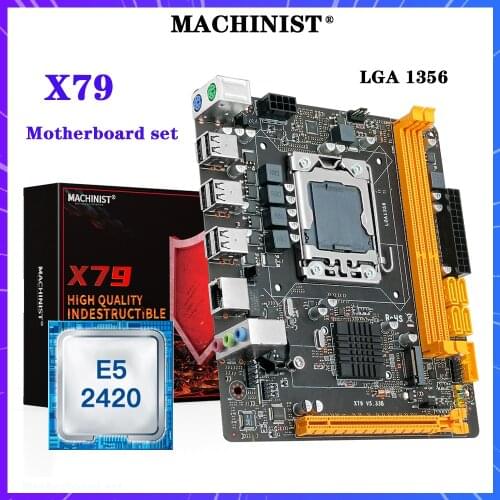 MACHINIST X79 Motherboard LGA 1356 Set Kit With Intel Xeon E5 2420 Processor Support DDR3 ECC/NON-ECC RAM Memory Mini-DTX V533B