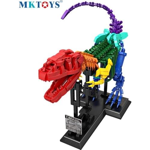 MKTOYS Dinosaur Fossils Tyrannosaurus Rex Toys for Children Building Blocks Jurassic World Constructor Bricks Gifts for Kids