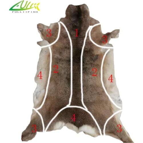 Fulliifish 8*8cm Fly Tying Roe Deer Hair Patches Designated Zone Natural Skin Fur Zonker Goddard Caddis Hoppers Muddlers Humpies