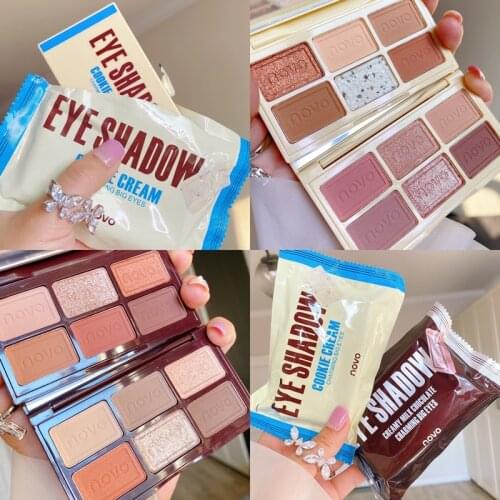 NOVO Chocolate Eyeshadow Palette Waterproof, Sweatproof, No Makeup, No Blooming Dye Powder Delicate Girly Cosmetics Wholesale