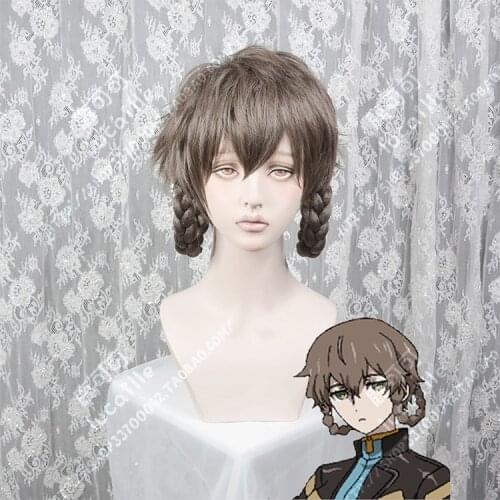 Anime Steins Gate 0 John Titor Hashida Suzu Amane Suzuha Cosplay Wig Brown Grey Mix Heat Resistant Synthetic Hair Wigs + Wig Cap