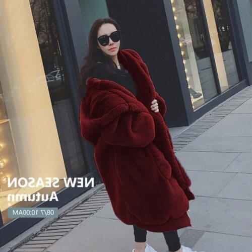 Winter Faux Fur Coat Women Parka Long Warm Faux Fur Jacket Coats Hoodies Loose Oversized Winter Coat Outwear Casaco Feminino