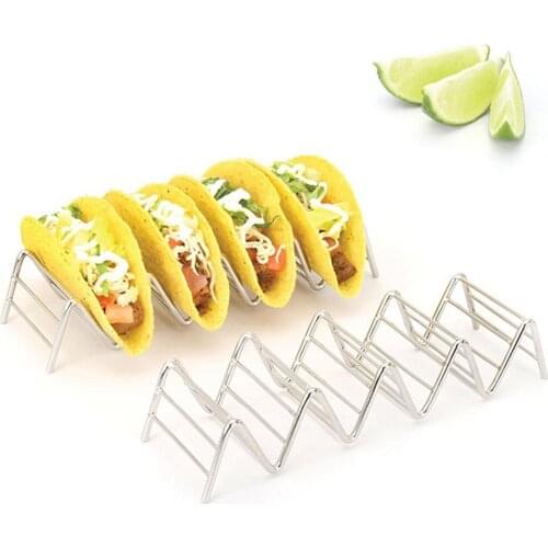 Stainless Steel Taco Holder Display Rack Stand Bread Cake Food Holder for Home Kitchen Party Store Restaurant Food Displaying