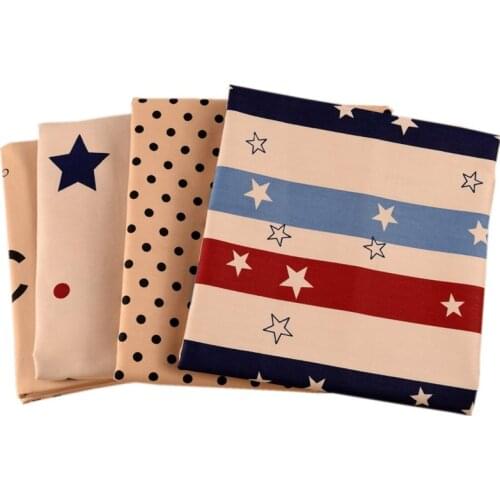 Star Cloth Stripe Wave Vintage Fabric Cotton For Patchwork By Meter Half Baby Kid Bedding Quilts Prints 50*160cm Knitted Curtain