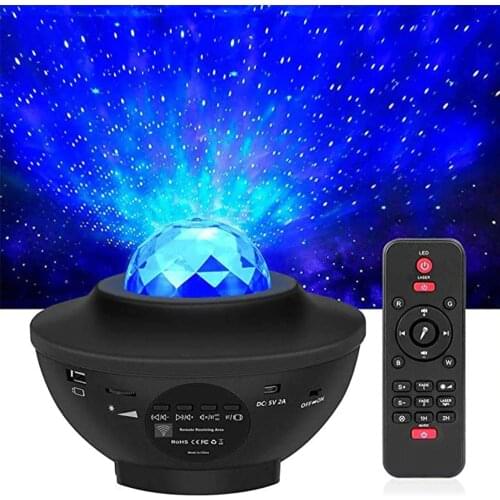 Galaxy Star Projector 2 in 1 Ocean Wave Star Projector As Gift Decor Birthday Party Wedding Bedroom Living Built-in Music Player