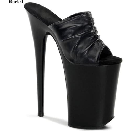 Rncksi New Womens shoes 20cm High Heels pumps waterproof platform Roman night club sandals banquet super high heels slippers