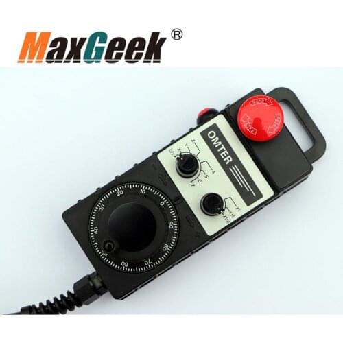 Maxgeek Max-004 7Axis Manual Pulse Generator CNC Handwheel 100PPR 5V with Emergency Stop Button Universal Type