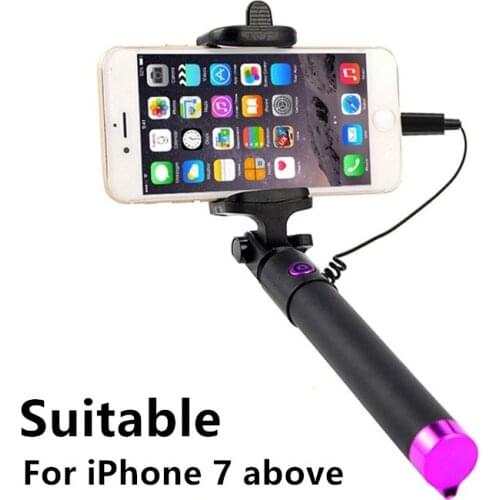 Selfie Stick For iPhone 12 11 Pro Max 12mini SE 2020 XS XR X 8 7 Plus Palo Selfie Extended Wired Handy Selfiestick Photo Stick