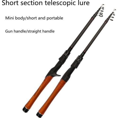 Carbon fiber casting fishing rod, 1.65m 1.80m 2.1m 2.4m 2.7m telescopic bait fishing rod, super light hard bait fishing rod