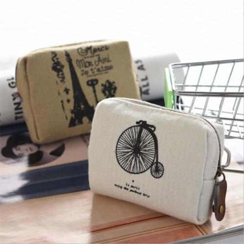 Vintage Classic Women Man Canvas Coin Purse Zip Wallet Small Mini Bag Case Pouch Holder Retro Money Bags Gift